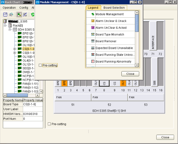 ZXMP S385設(shè)備CS單板在U31網(wǎng)管模塊管理界面各個模塊不可見問題(圖2)